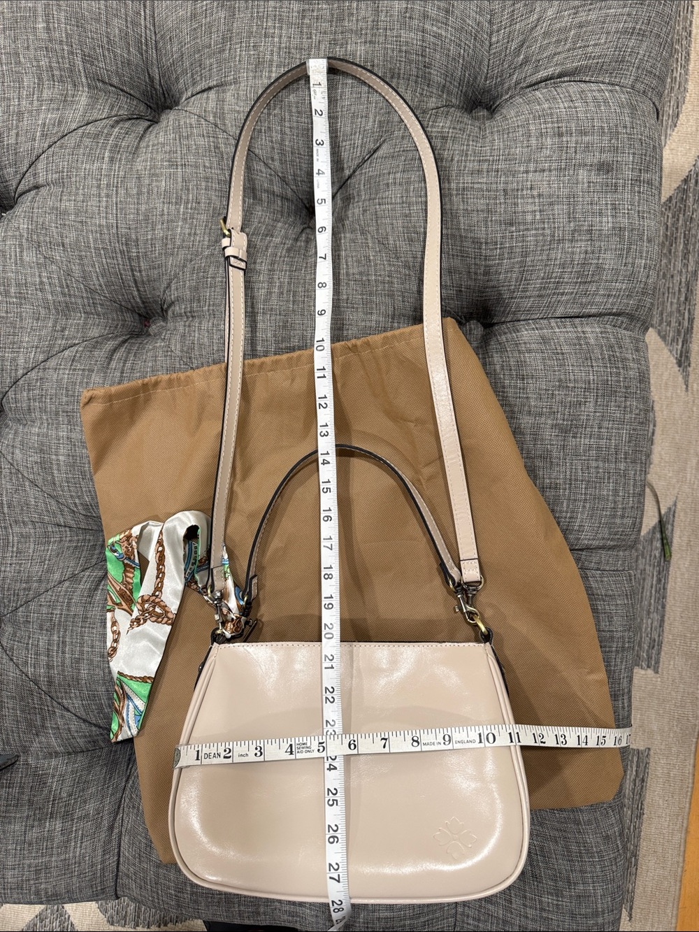 Patricia Nash Bag Betta Cream Leather Shoulder Bag Crossbody Satchel - Picture 17 of 17